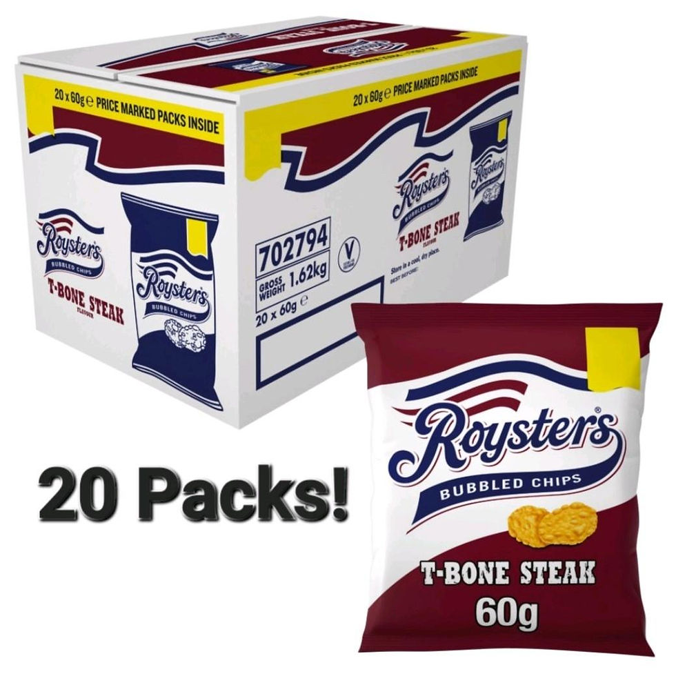 Roysters T-Bone Steak Flavour Bubbled Chips - 20 x 60g