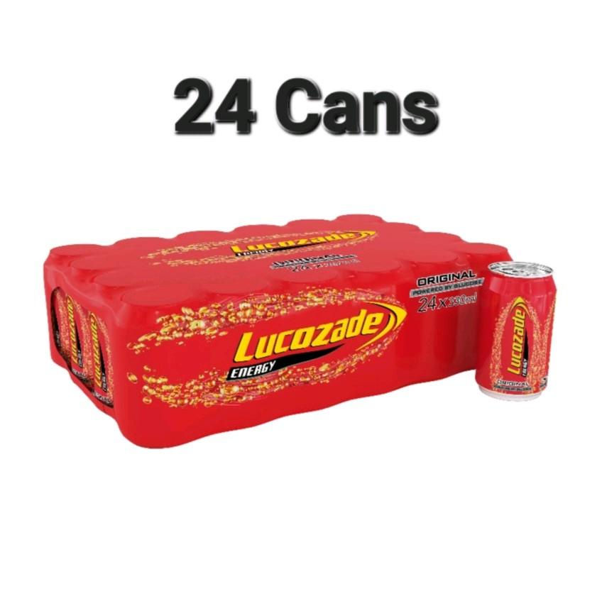 24 cans of Lucozade