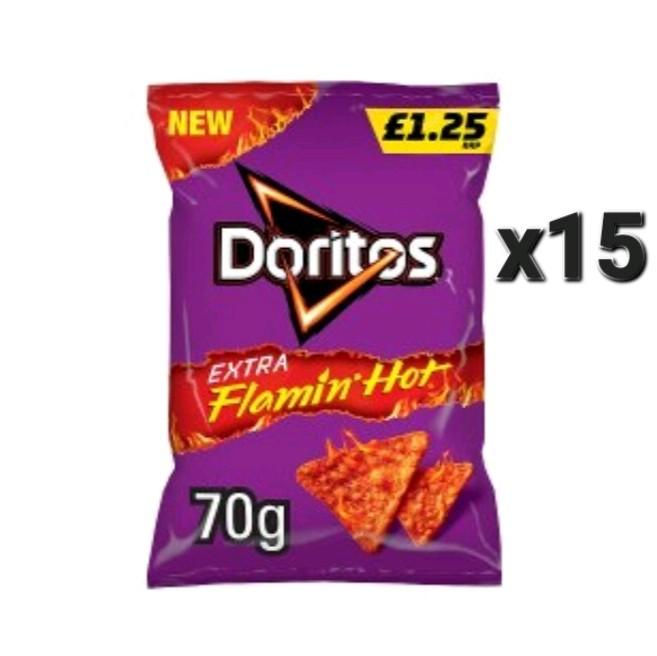 Doritos Extra Flamin' Hot 70g, £1.25, x15