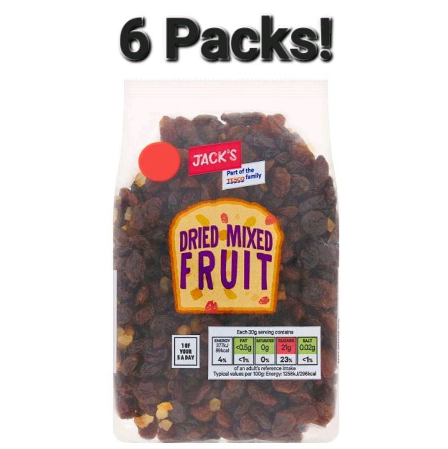 Jack's Premium Dried Mixed Fruit - 6 x 375g Packs