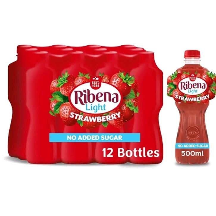 Ribena Strawberry Light  - 12 x 500ml Bottles