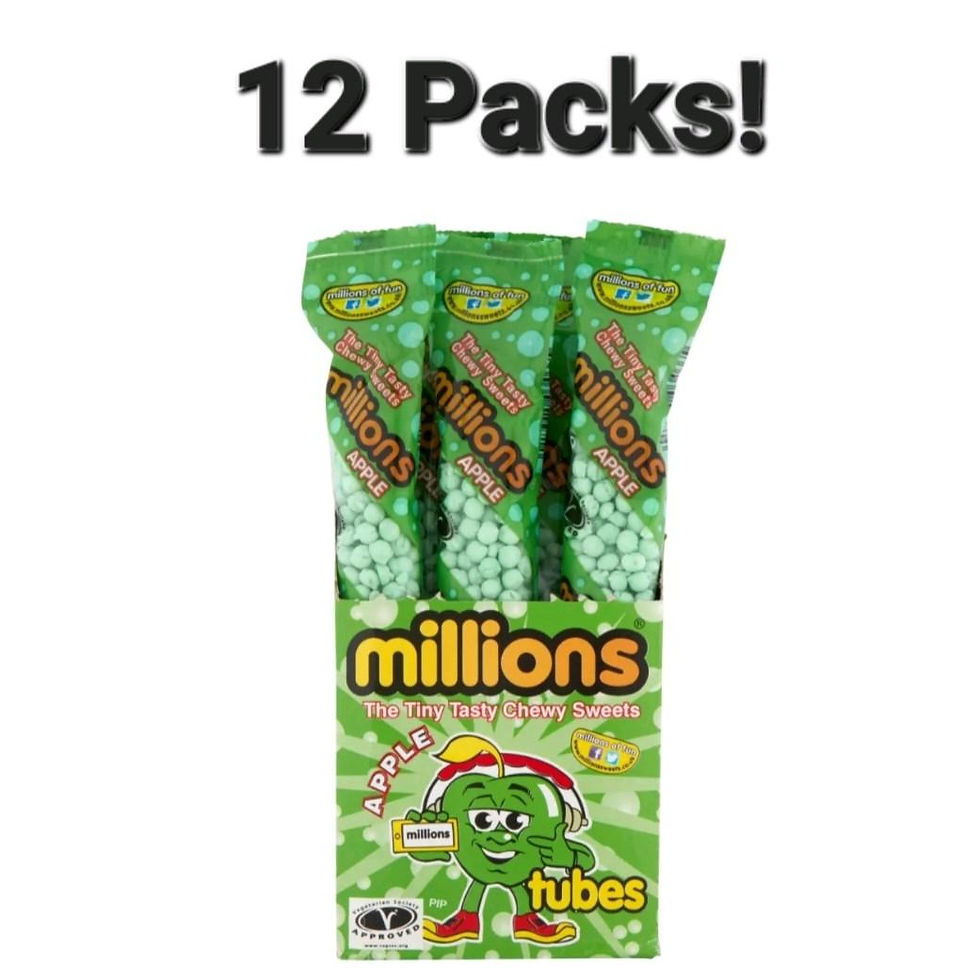 Millions Apple Flavour Sweet Chewy Balls - 12 x 55g