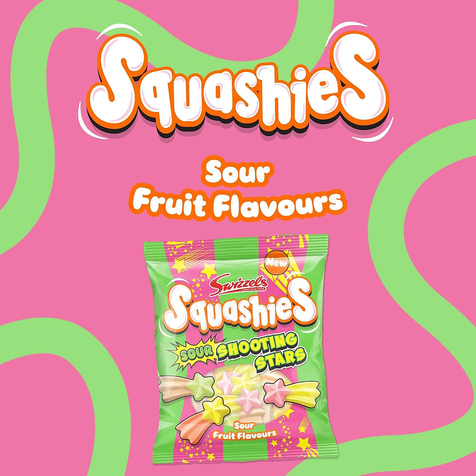 Thumbnail: Swizzels Squashies Sour Shooting Stars Sweets - 12 x 100g Packs