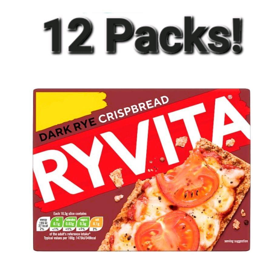 RyVita Dark Rye Crispbread Crackers - 12 x 200g