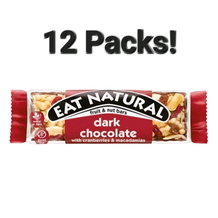 Eat Natural Dark Choc Cranberries & Macadamia 12x