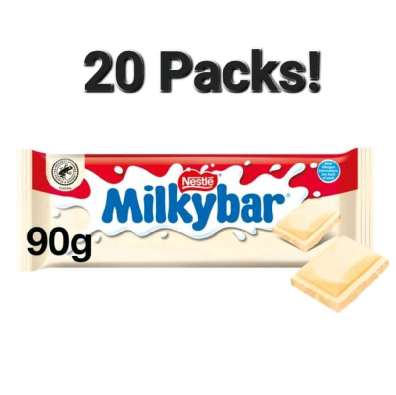 20 Packs! 90g Milkybar white chocolate bars