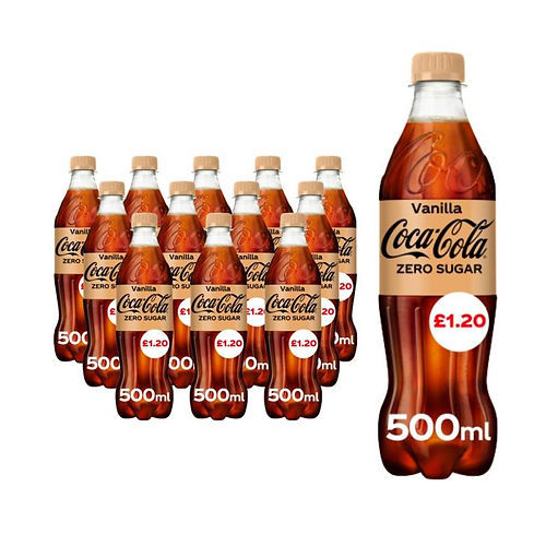 Coke Vanilla Zero - 12 x 500ml Bottles