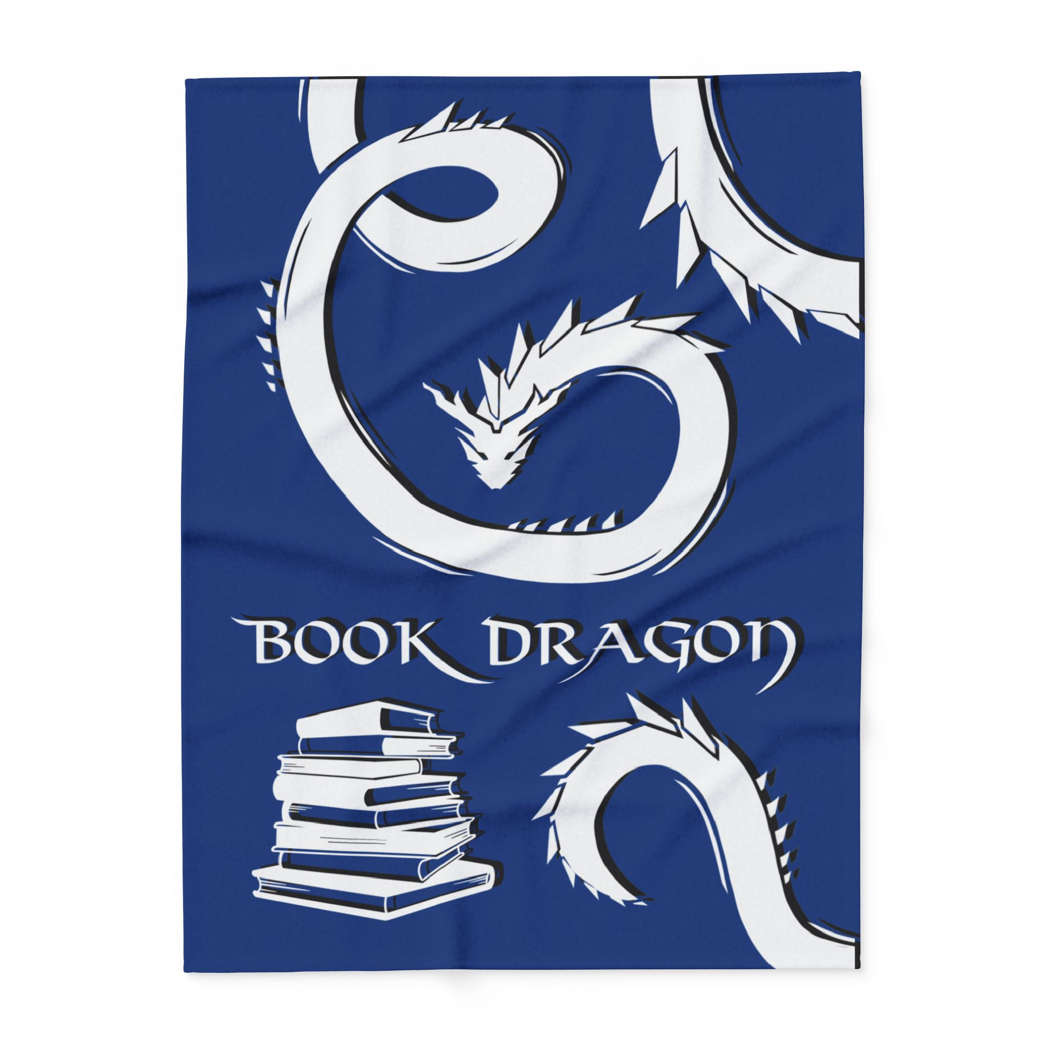 Blue Book Dragon Blanket - Cozy Gift for Book Lovers, Reading Nook Essential