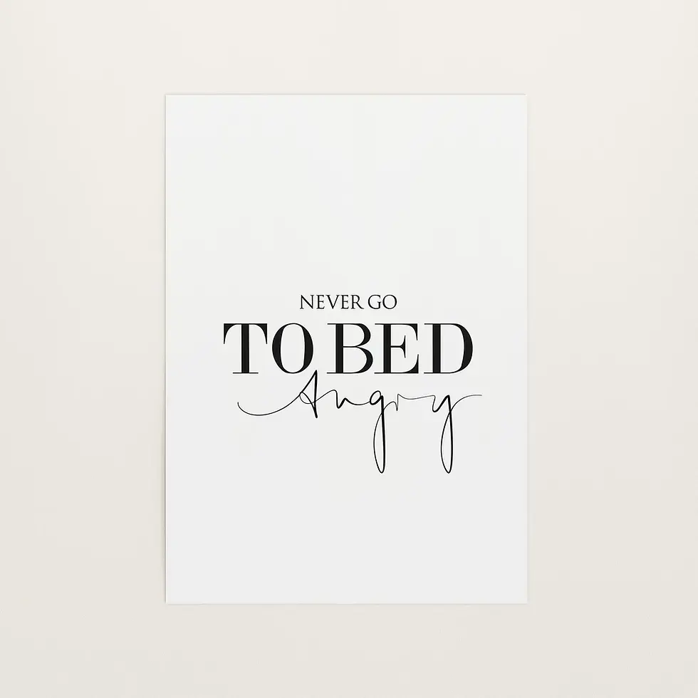 Never go to bed angry, Art Print von Tales by Jen