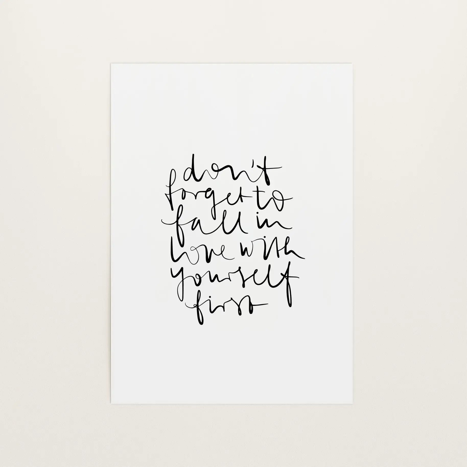 Don't forget to fall in love with yourself first, Kunstdruck von Tales by Jen