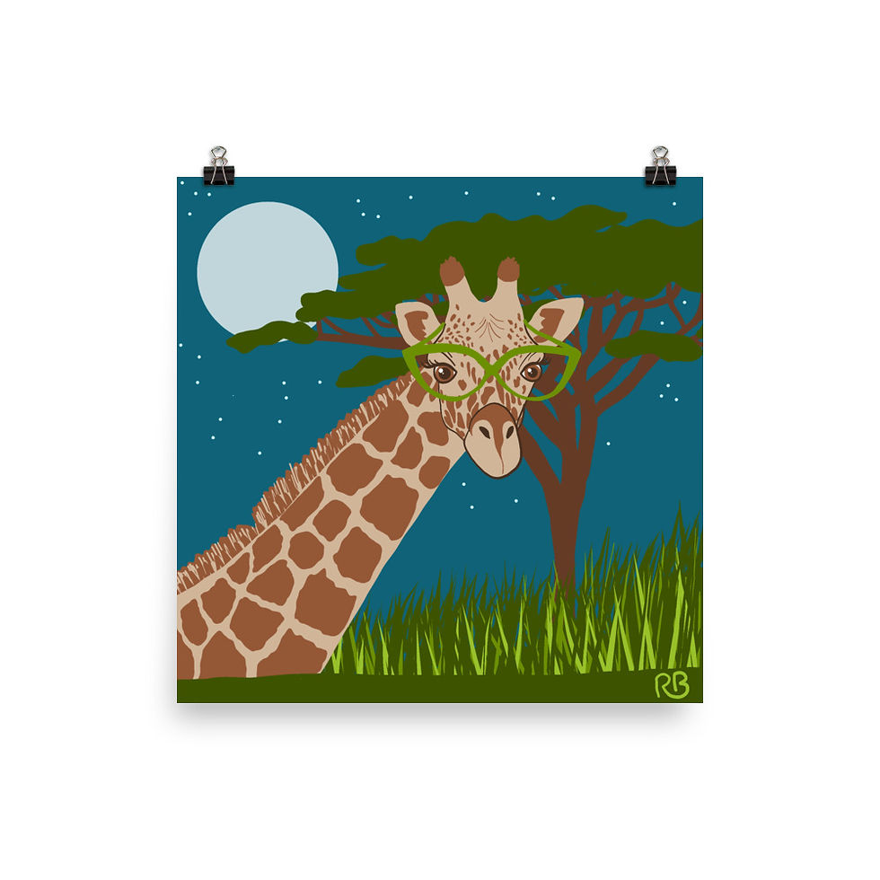 Thumbnail: Giraffe in Glasses Poster
