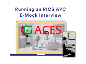 Image of ACES logo and people sitting an interview
