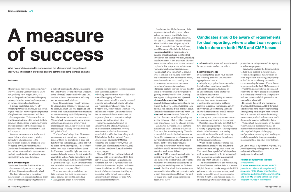 RICS Property Journal - A Measure of Success
