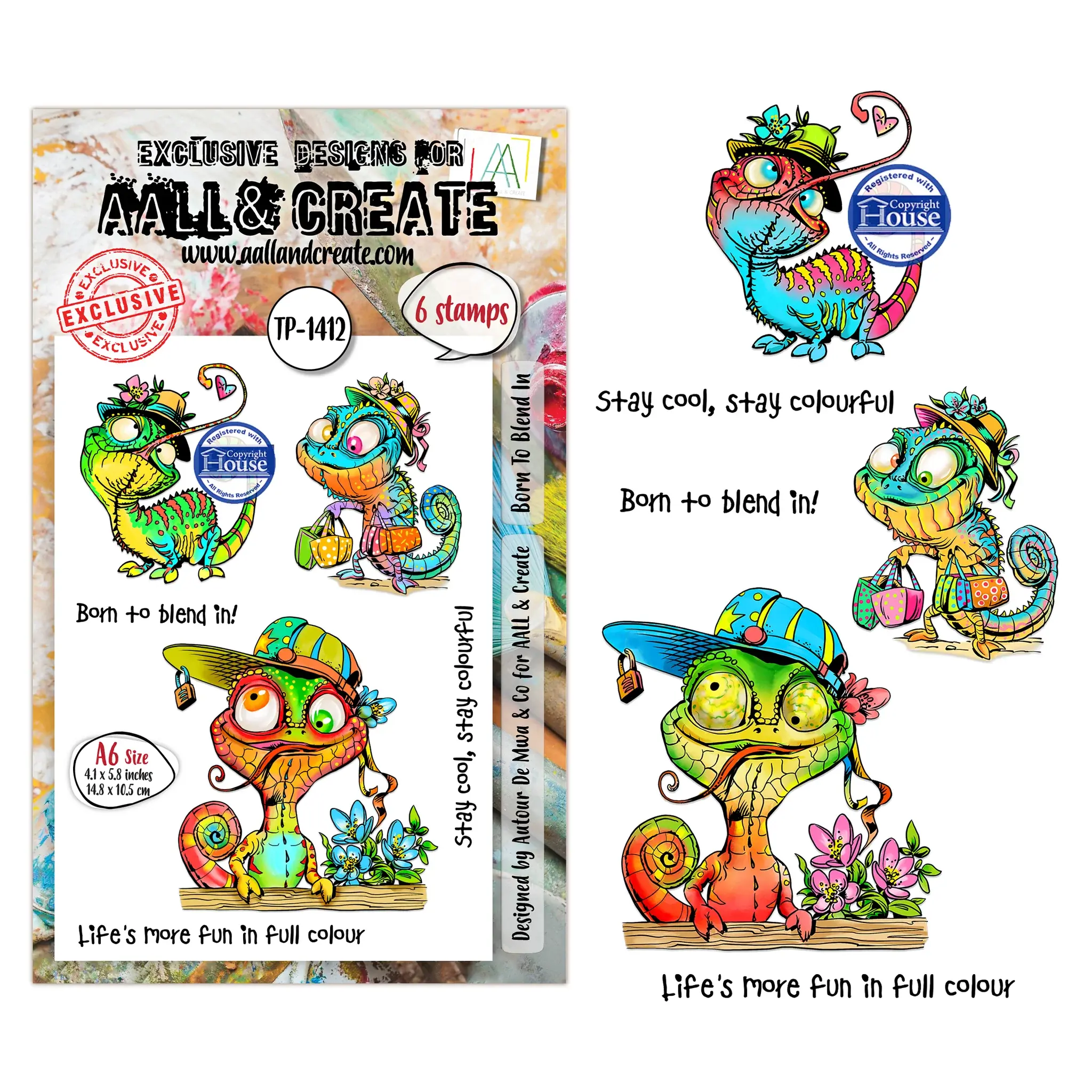Aall & Create A6 Stamp Sets - Born To Blend In