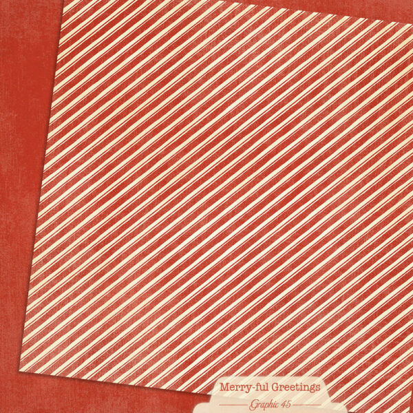 Graphic 45 Candy Cane Red Patterns & Solids 12×12 Paper
