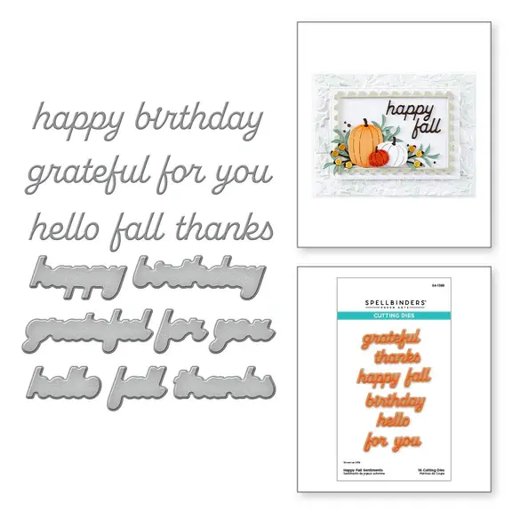 Spellbinders Happy Fall Sentiments Etched Dies - Independents Only World