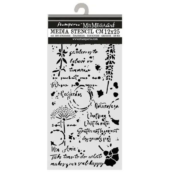 Stamperia Flowers & Poems Flowers And Writings Stencil