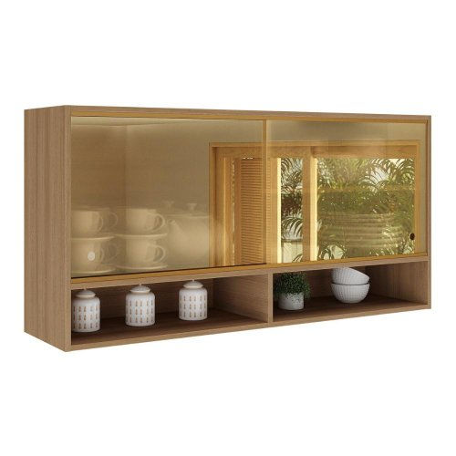 Armário Aéreo 120cm com Portas de Vidro Paris