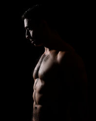 Body and movement portrait by Dan Cotton Photographer in Berkshire - male silhouette creating a fluid rippling effect