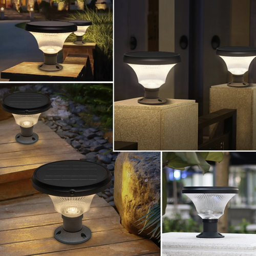 Solar Round Pillar Ground 143 LED , 12000mah Battery Garden Light The