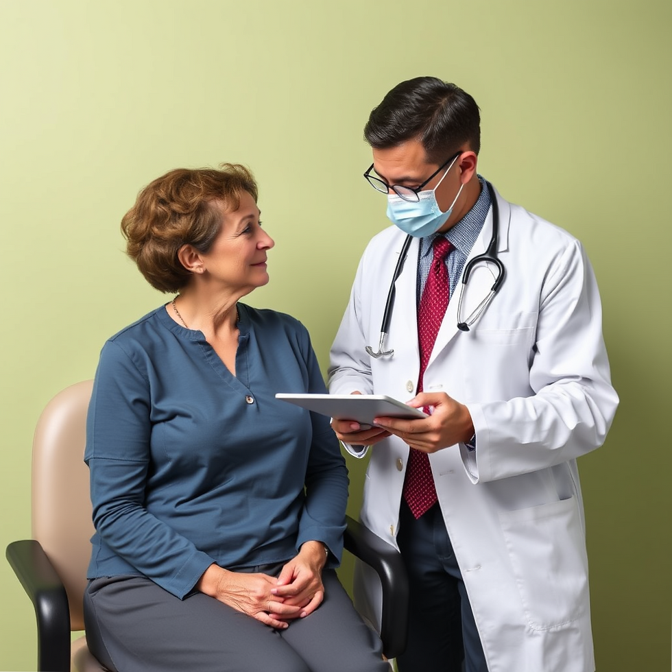 Patient and Doctor communicating.