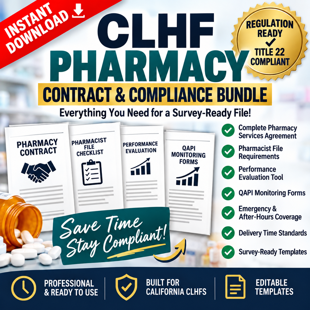California CLHF Pharmacy Contract & Pharmaceutical Services Compliance Bundle