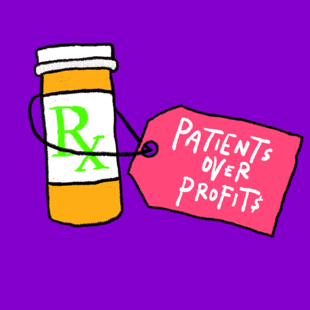 Patients over profits medicare advertisment logo