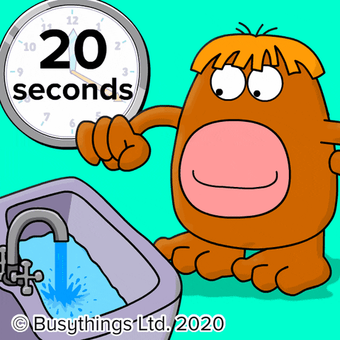 Washing your hands for 20 seconds