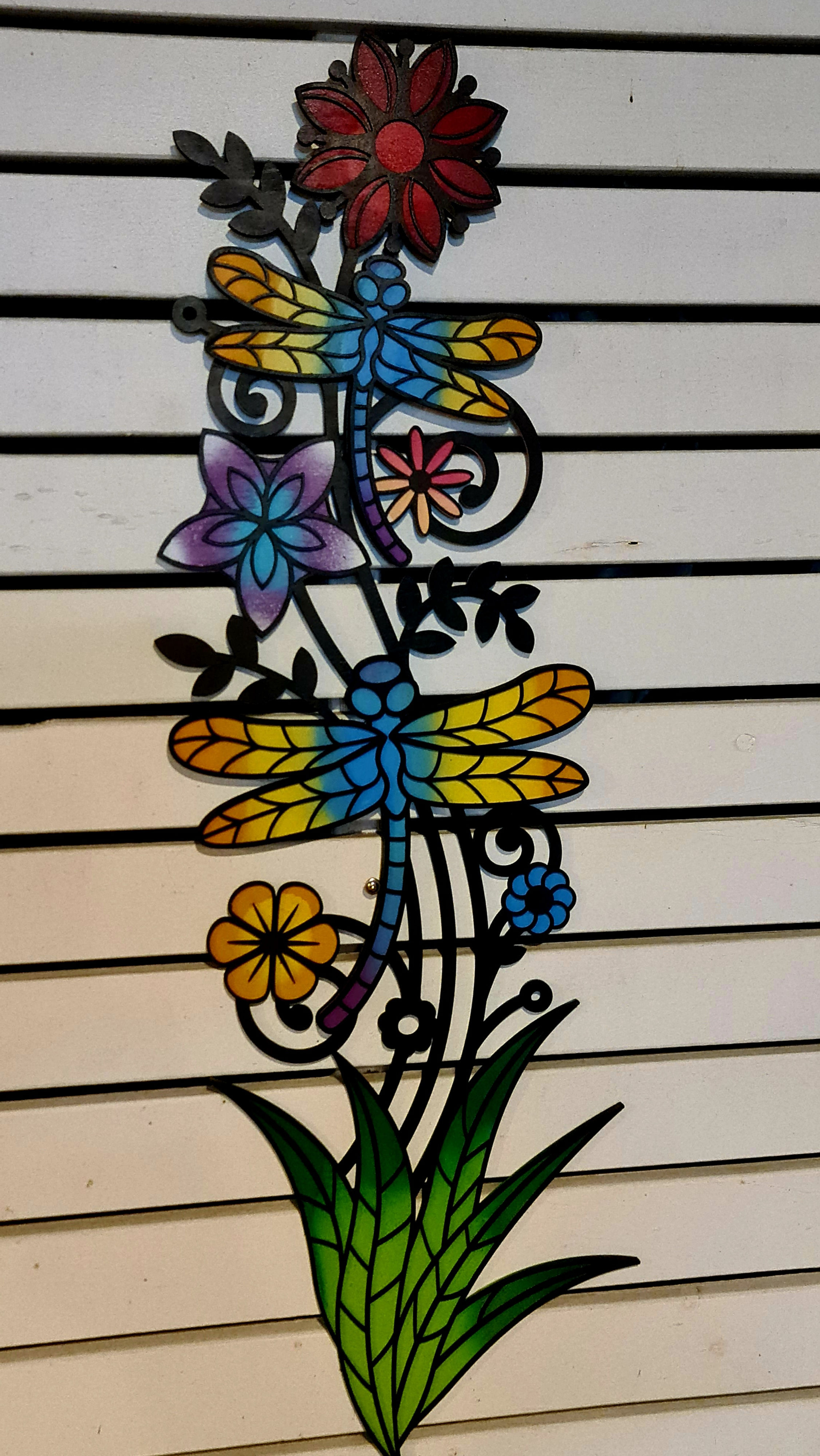 Dragonfly in Grass - Layered Wall Art