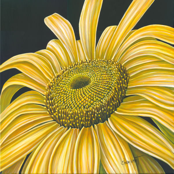 Original Painting of a Yellow Daisy