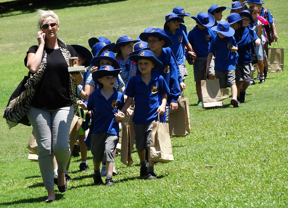 Teacher with students in Sydney, Australia
