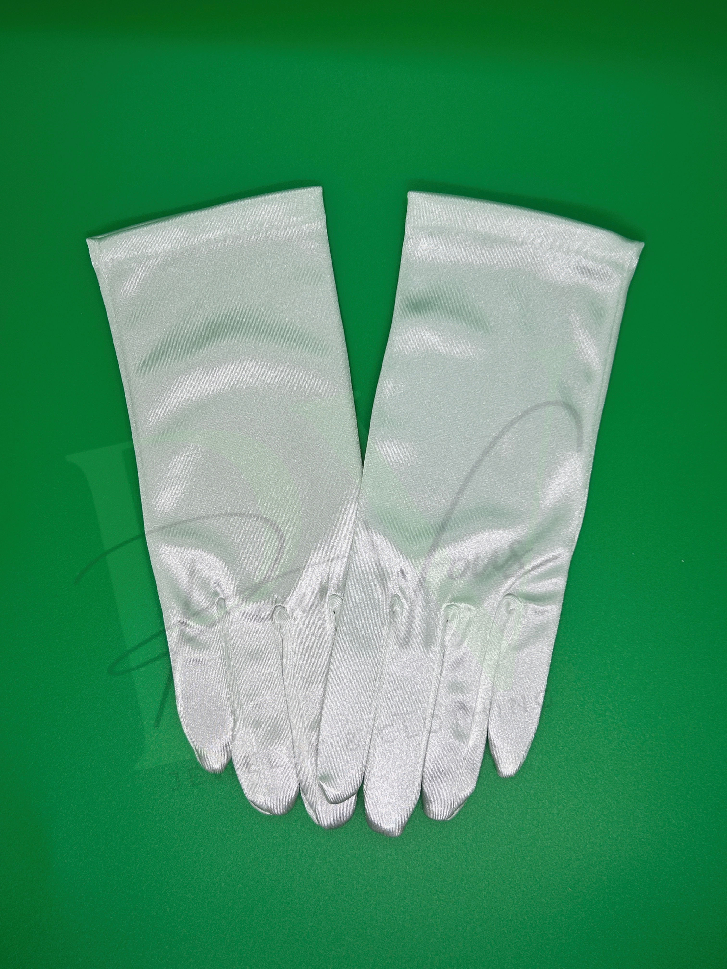 White Stretch Satin Glove