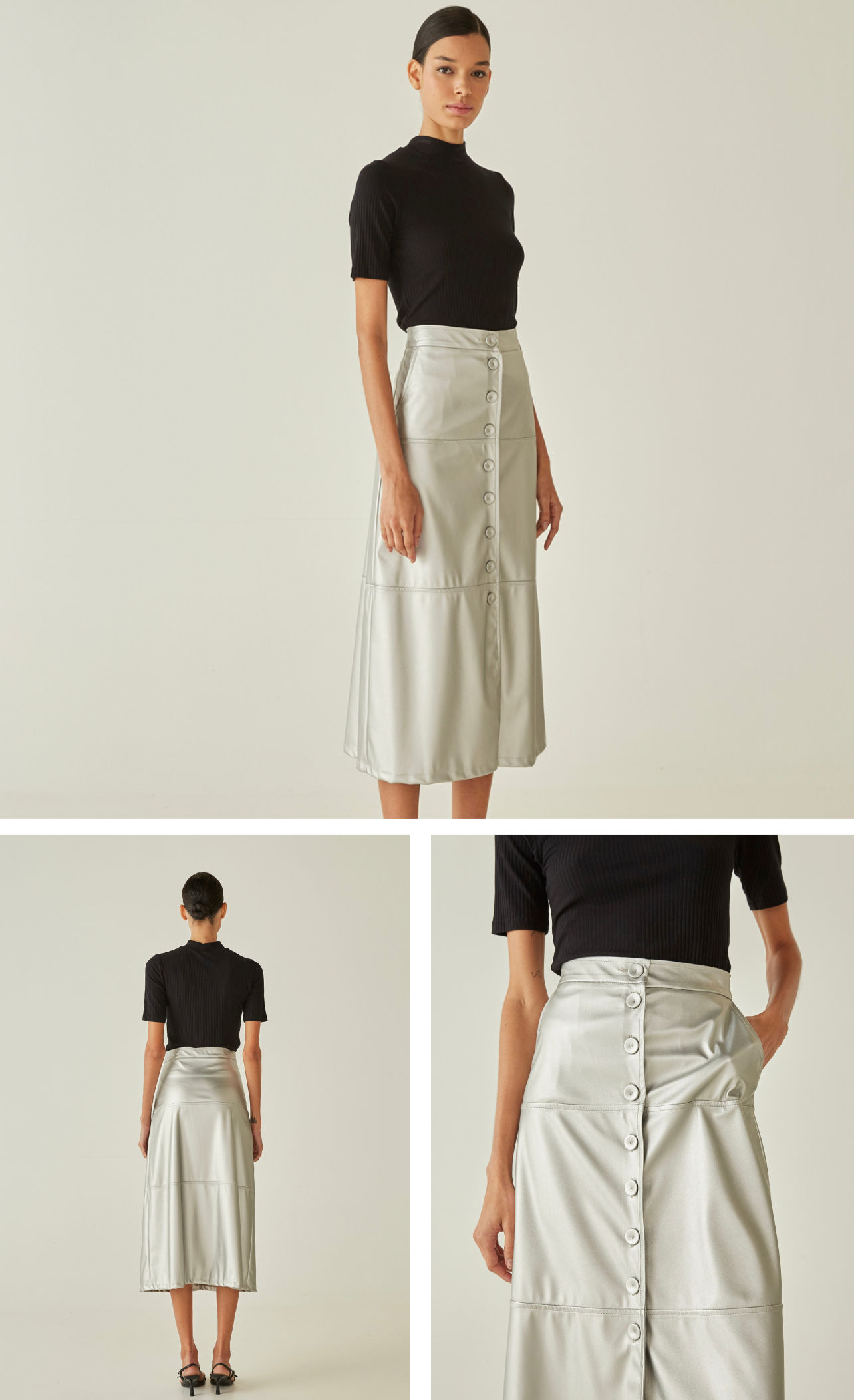 SAIA MIDI COURO LEATHER