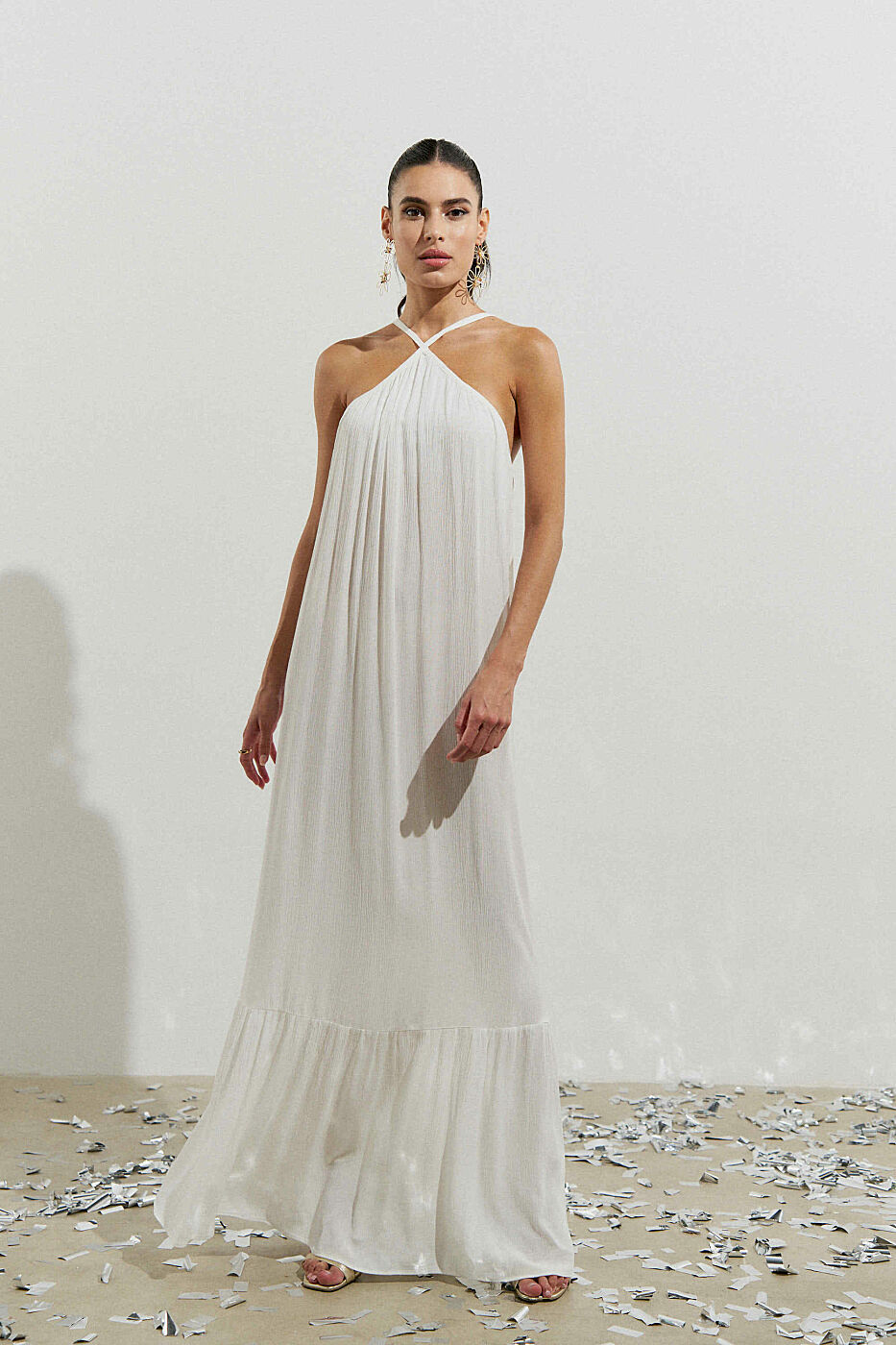 VESTIDO MIDI S/M VISCOSE LISO OFF M