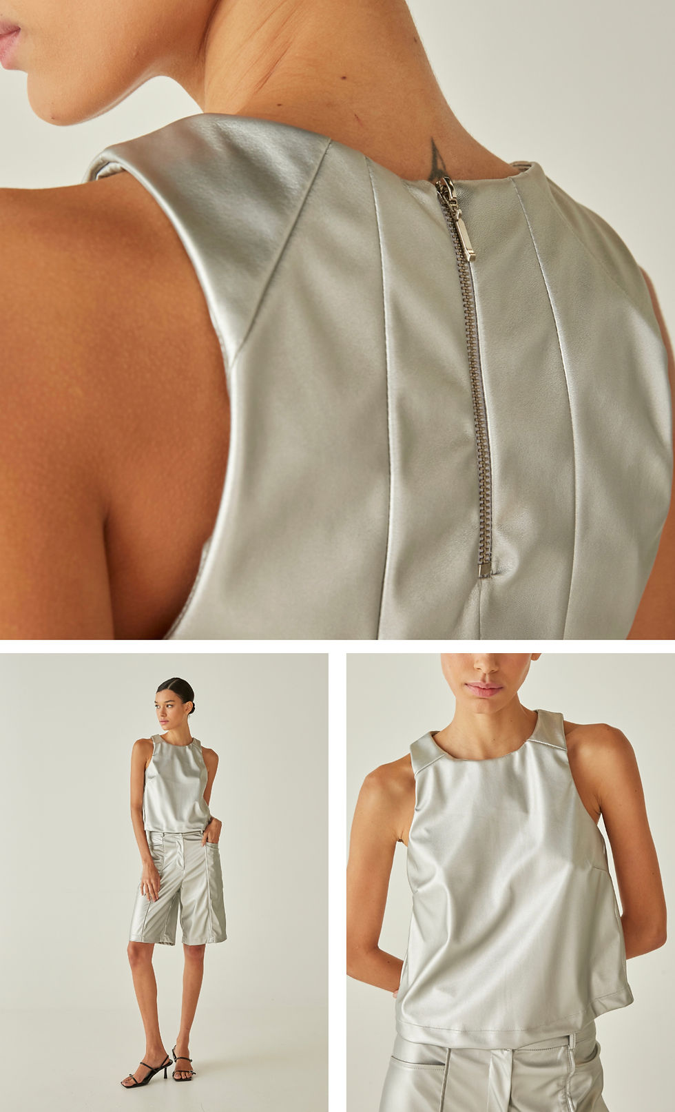 BLUSA COURO LEATHER
