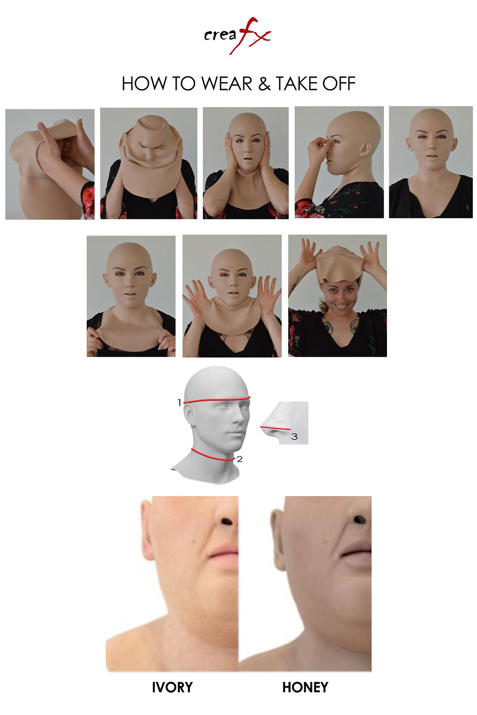 Miniaturbild: Alice Silicone Mask by Crea Fx