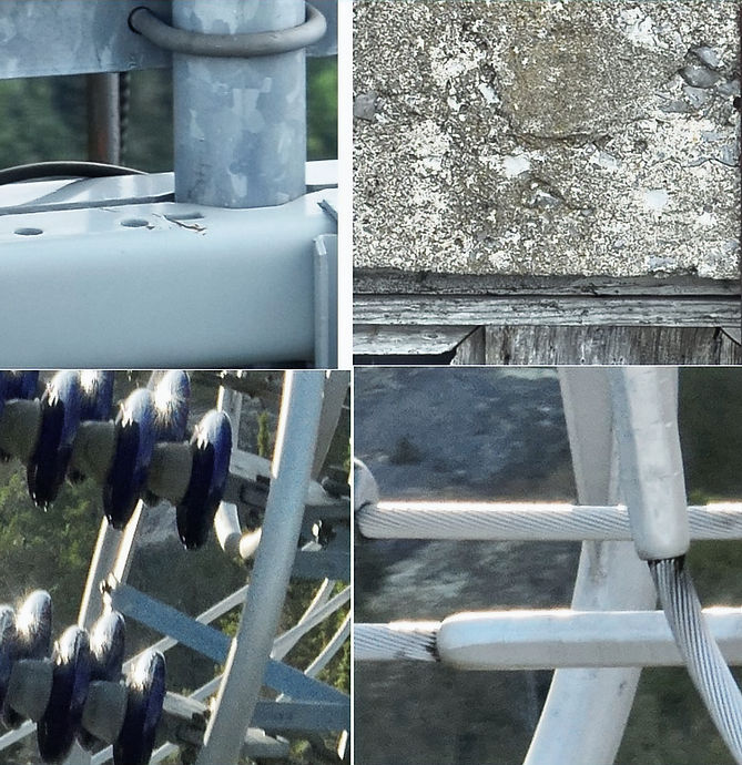 Détails de structures métalliques, textures variées. Projet modélisation 3D drone Thermique sécurité vol video photo.