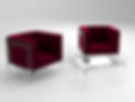 two acrylic chairs and an acrylic coffee table