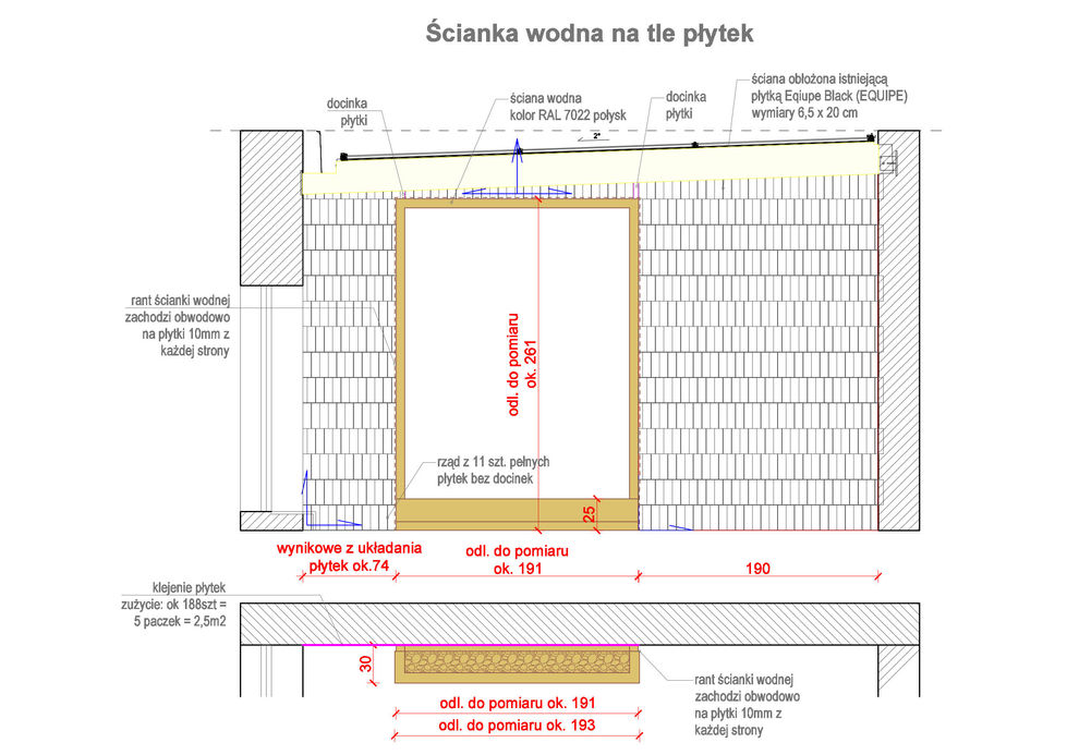 Ściana wodna w ogrodzie zimowym