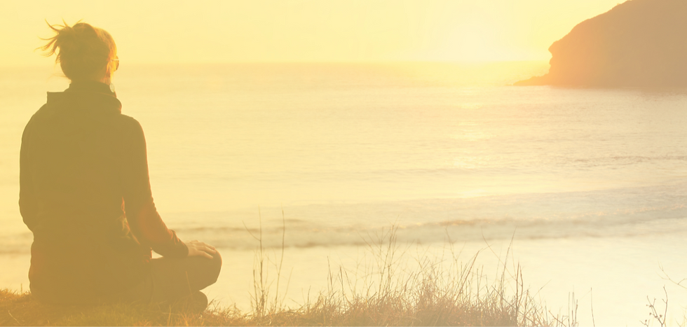 Woman reflecting across sunlight calm sea