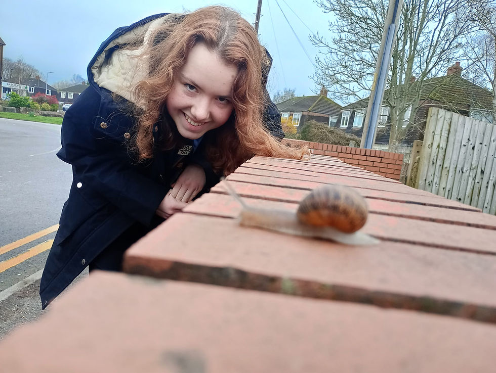 Em with snail