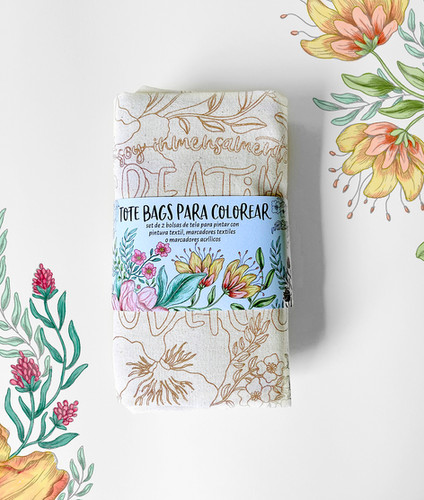 Set de tote Bags para colorear Alma de Bosque
