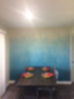 Ombre Mural in dining room