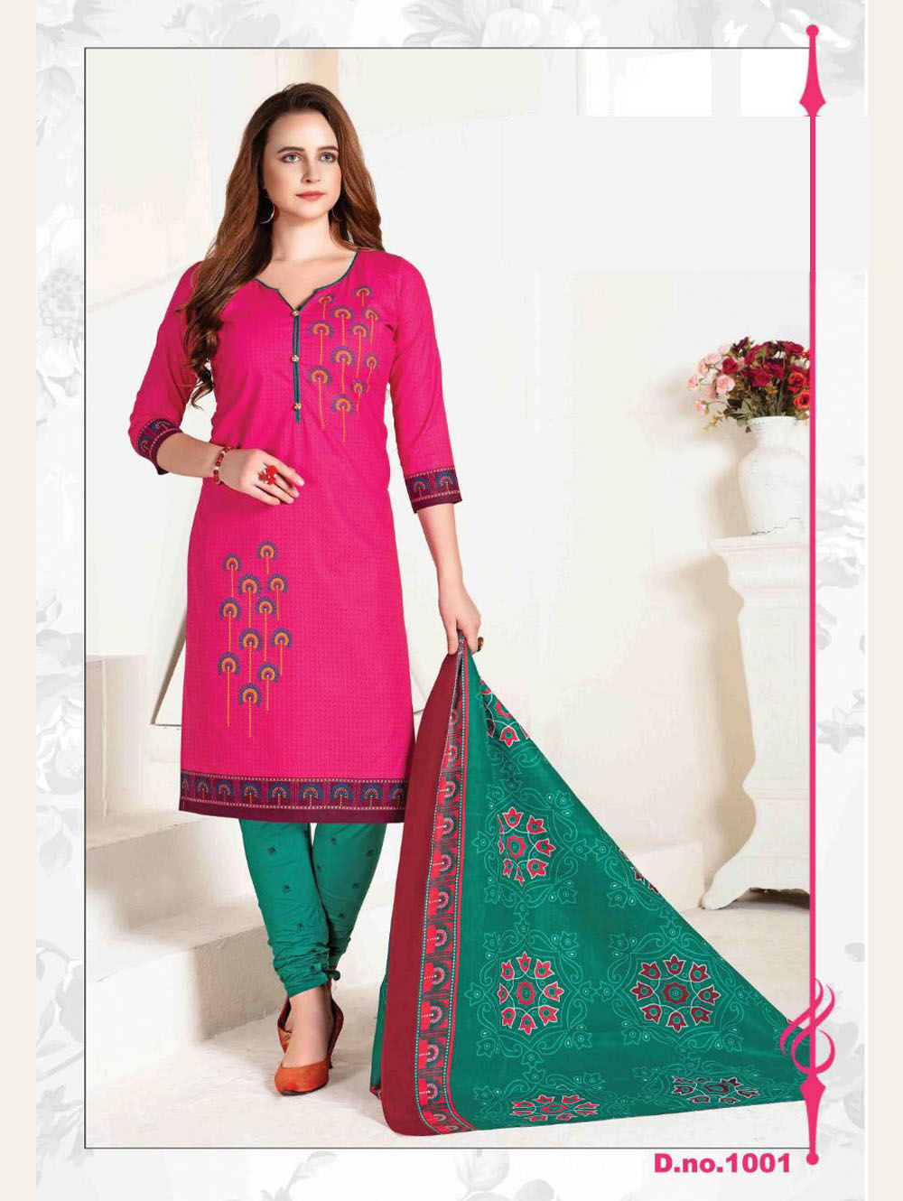 Rani Panchi Cotton Dress Material