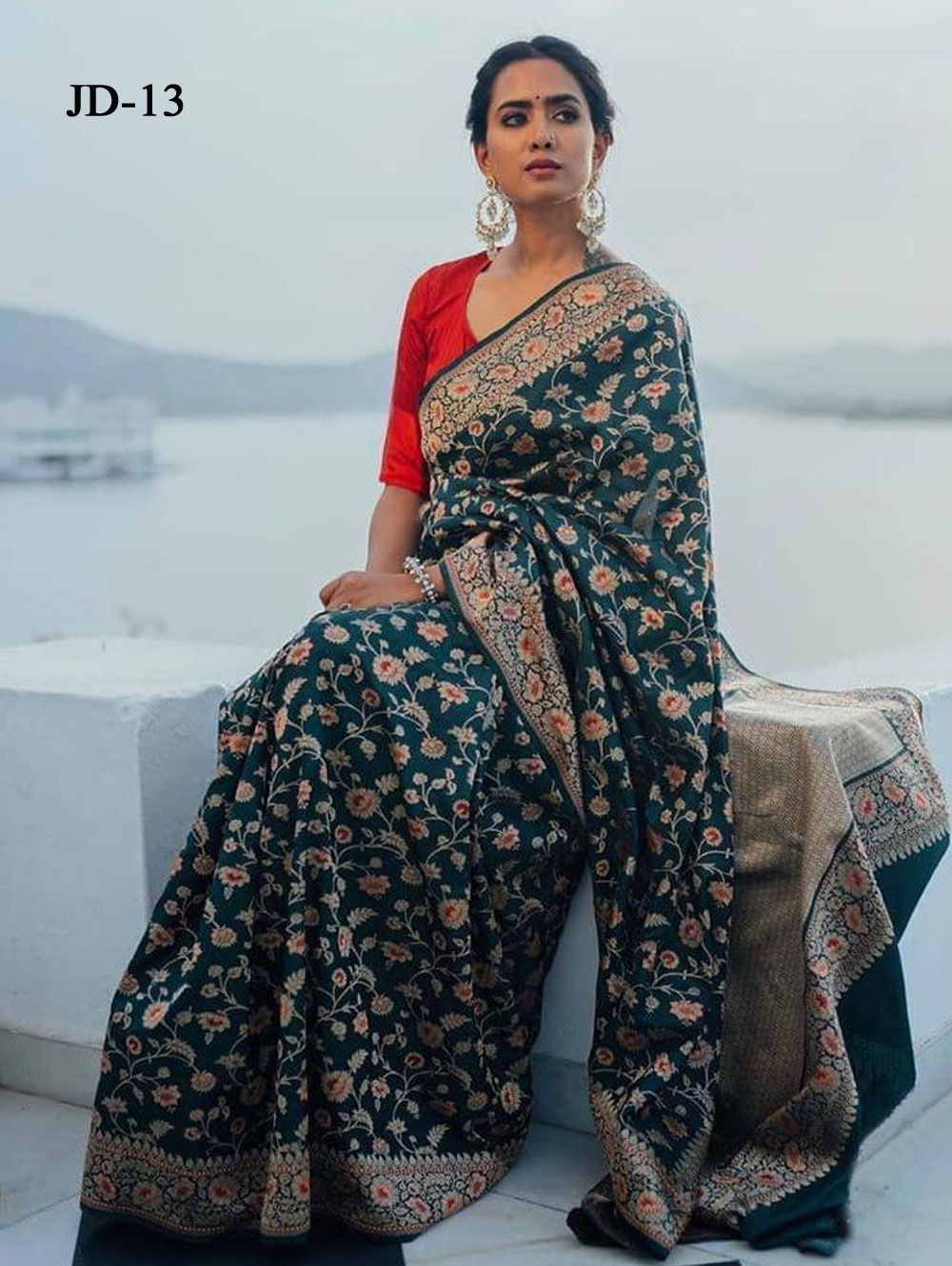 RamaGreen Banarasi Silk Saree