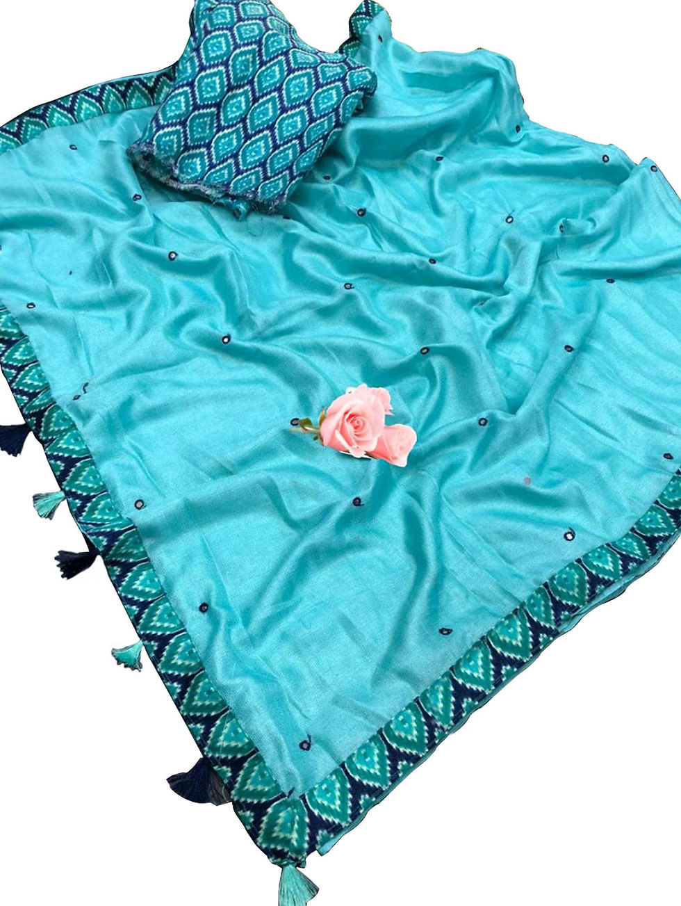 Firozi Blue Ikkath Silk Saree