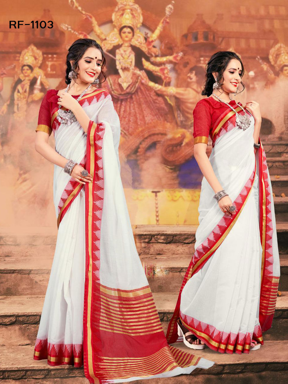 RF1103 Durga Puja Special Saree