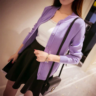 Thumbnail: New spring summer 2021 female knit cardigan sweater 