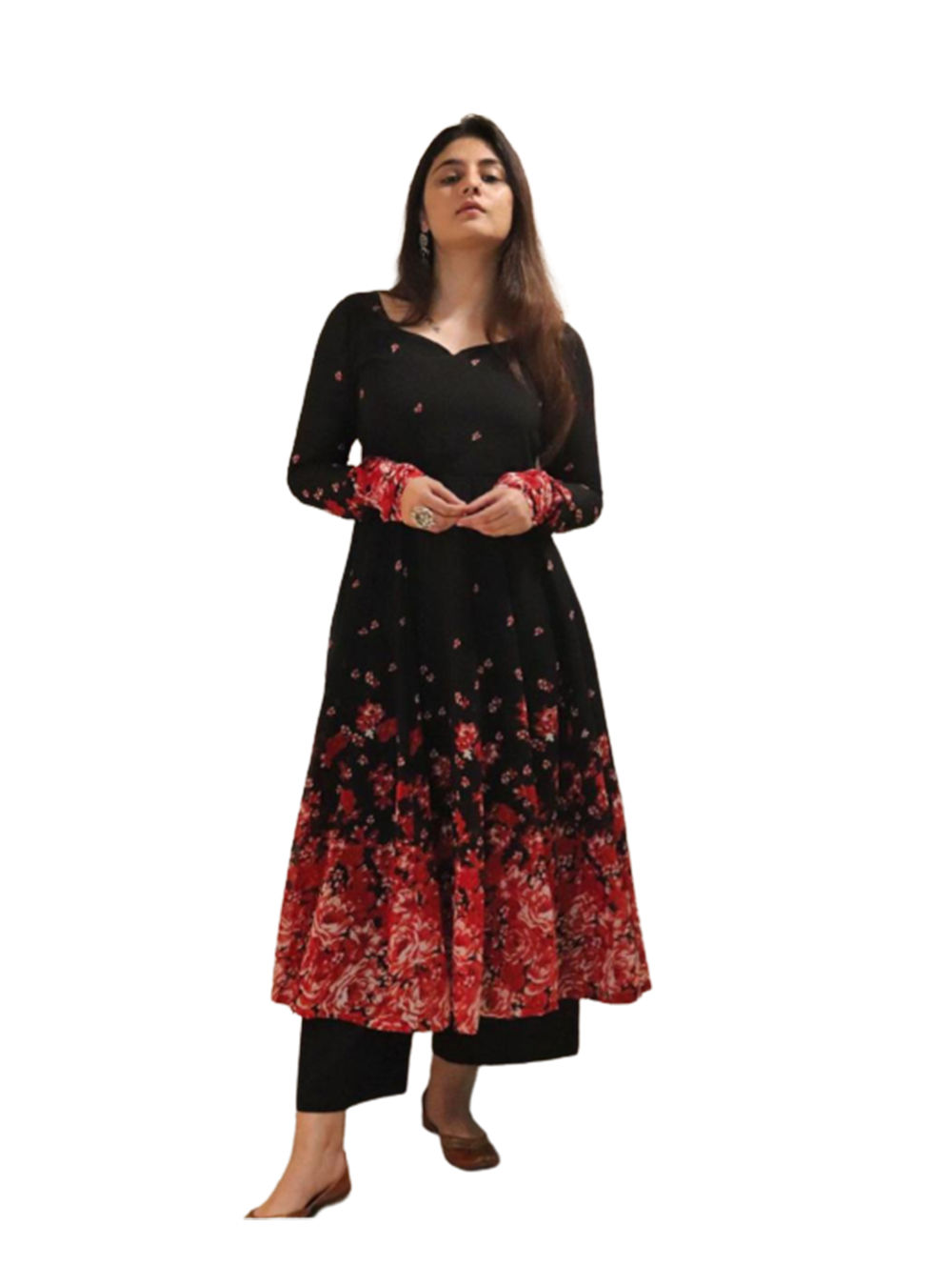 Black Designer Georgette Plazo Suit