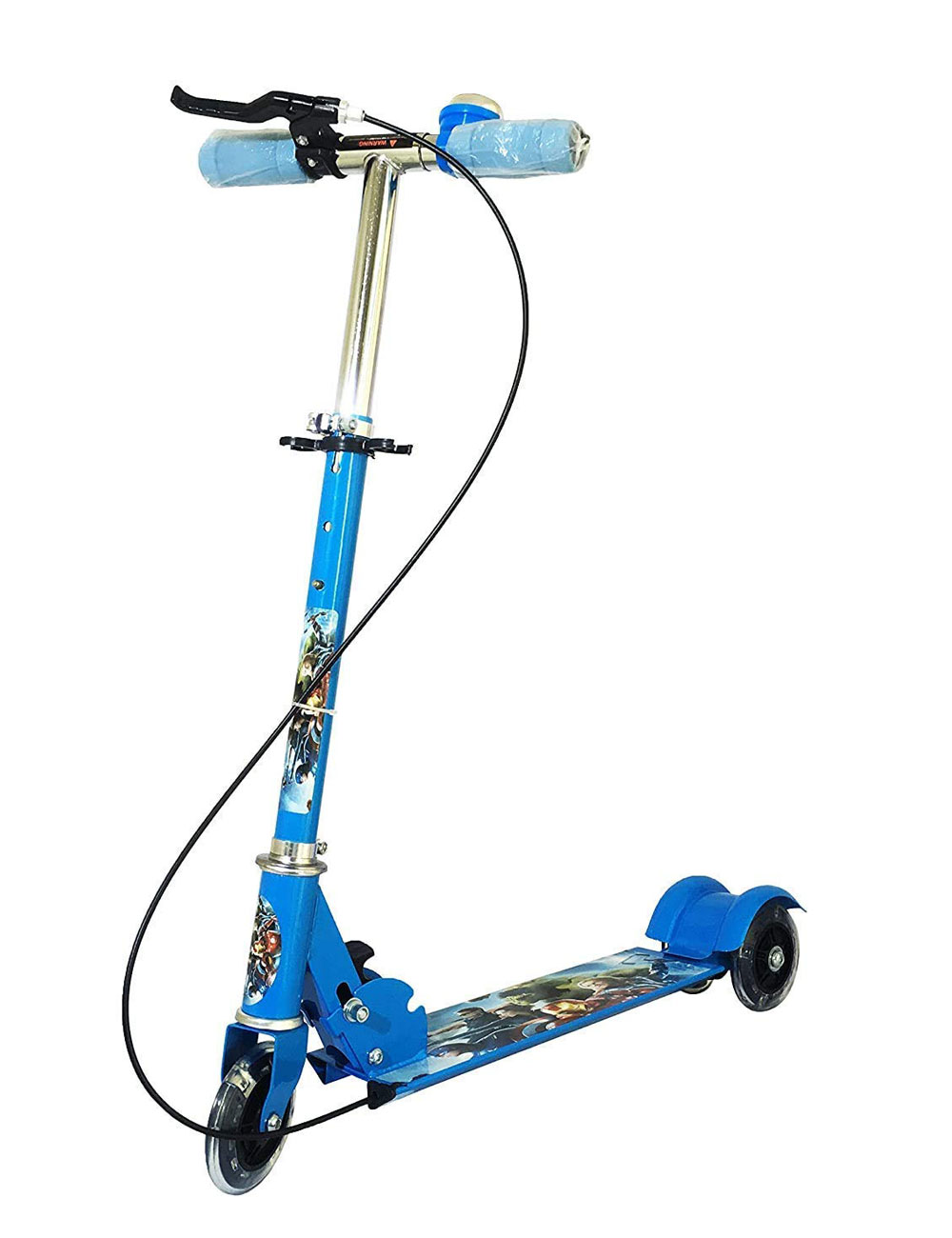 Blue 3 Wheels Foldable Scooter